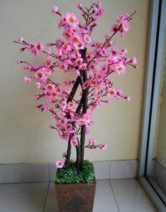 rangkaian bunga plastik sakura