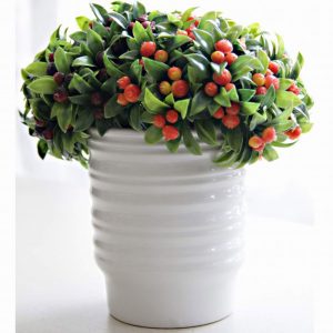 rangkaian bunga plastik putih